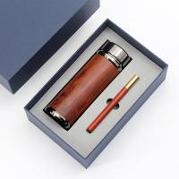 红木纹紫砂杯+红木签字笔