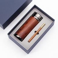 红木纹紫砂杯+红木签字笔