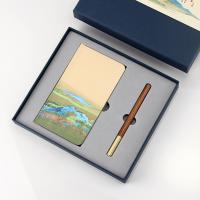 江山丝绸本+红木笔