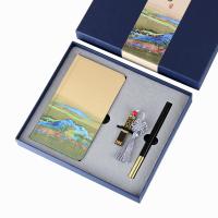 江山丝绸本+窗花U盘+红木笔