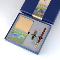 江山丝绸本+窗花U盘+红木笔
