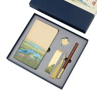 江山丝绸本+书扣+书签+红木笔