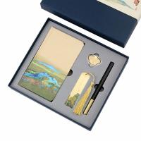 江山丝绸本+书扣+书签+红木笔