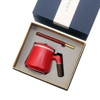 陶瓷茶漏杯+红木笔