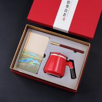 江山丝绸本+笔+陶瓷杯