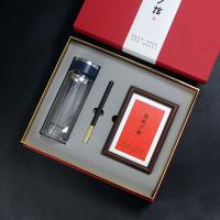 富光玻璃杯+红木笔+实木相框